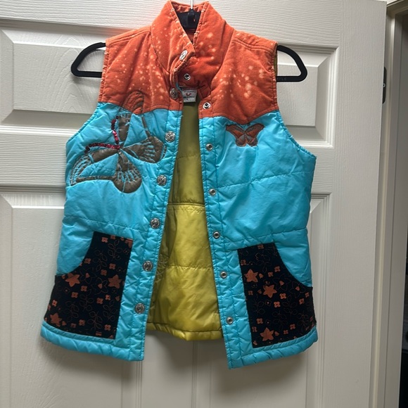 True Religion puffy vest. Has corduroy collar. Very stylish. Size 8 - Picture 1 of 3